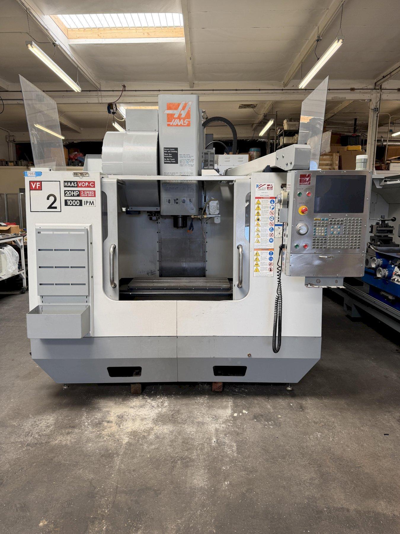 Haas VF-2B Vertical Machining Center 2007 With 2 Speed Gear Box, Rigid Tap, Remote Hand Jog, P-Cool, Hil, 4th Axis Ready, 10,000 RPM Spindle, Chip Auger