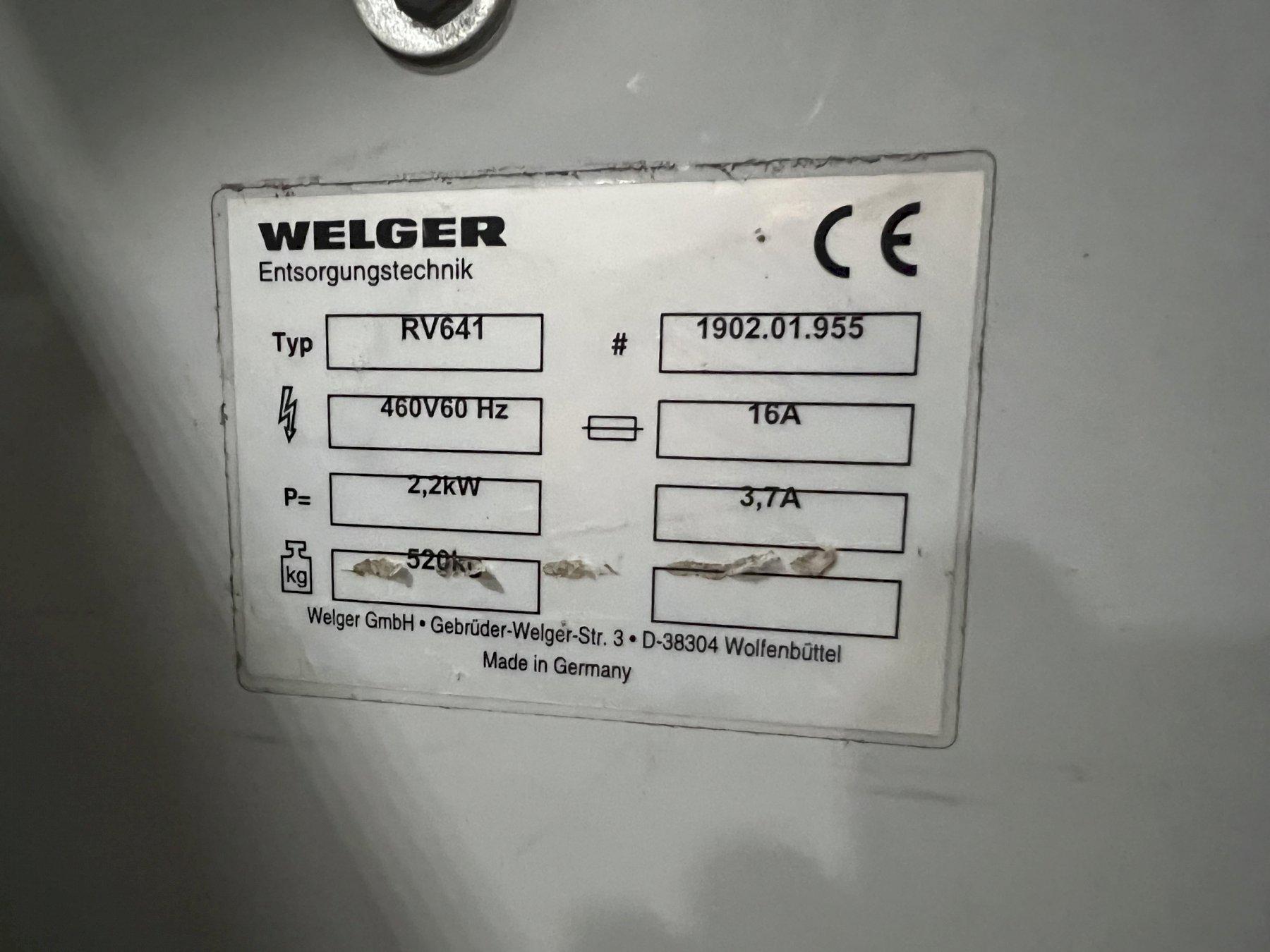 WELGER RV 641 WASTE ROLLER COMPACTOR, BALER