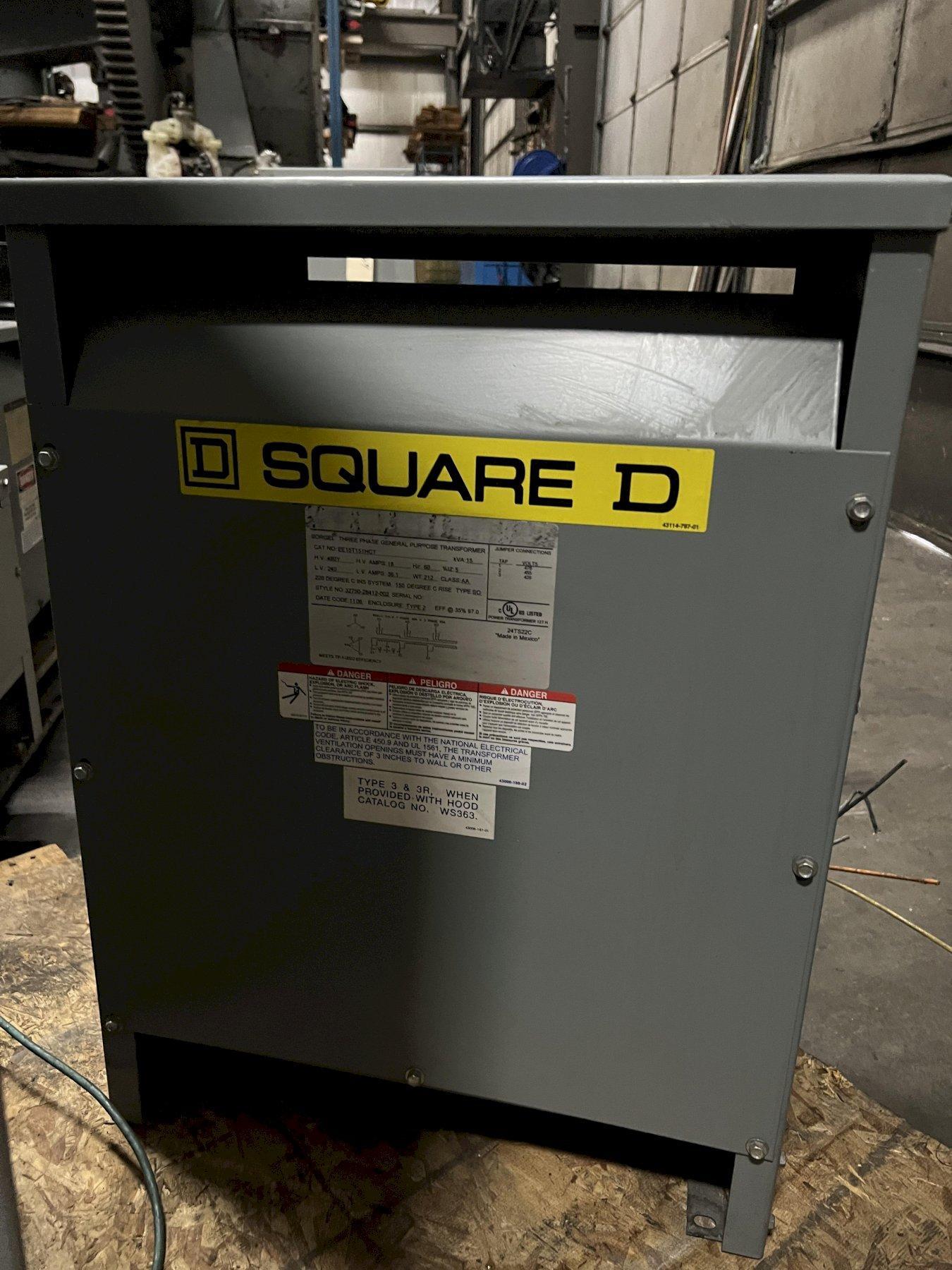 15 KVA SORGEL THREE PHASE GENERAL PURPOSE TRANSFORMER, 480Y H.V.  240 L.V.