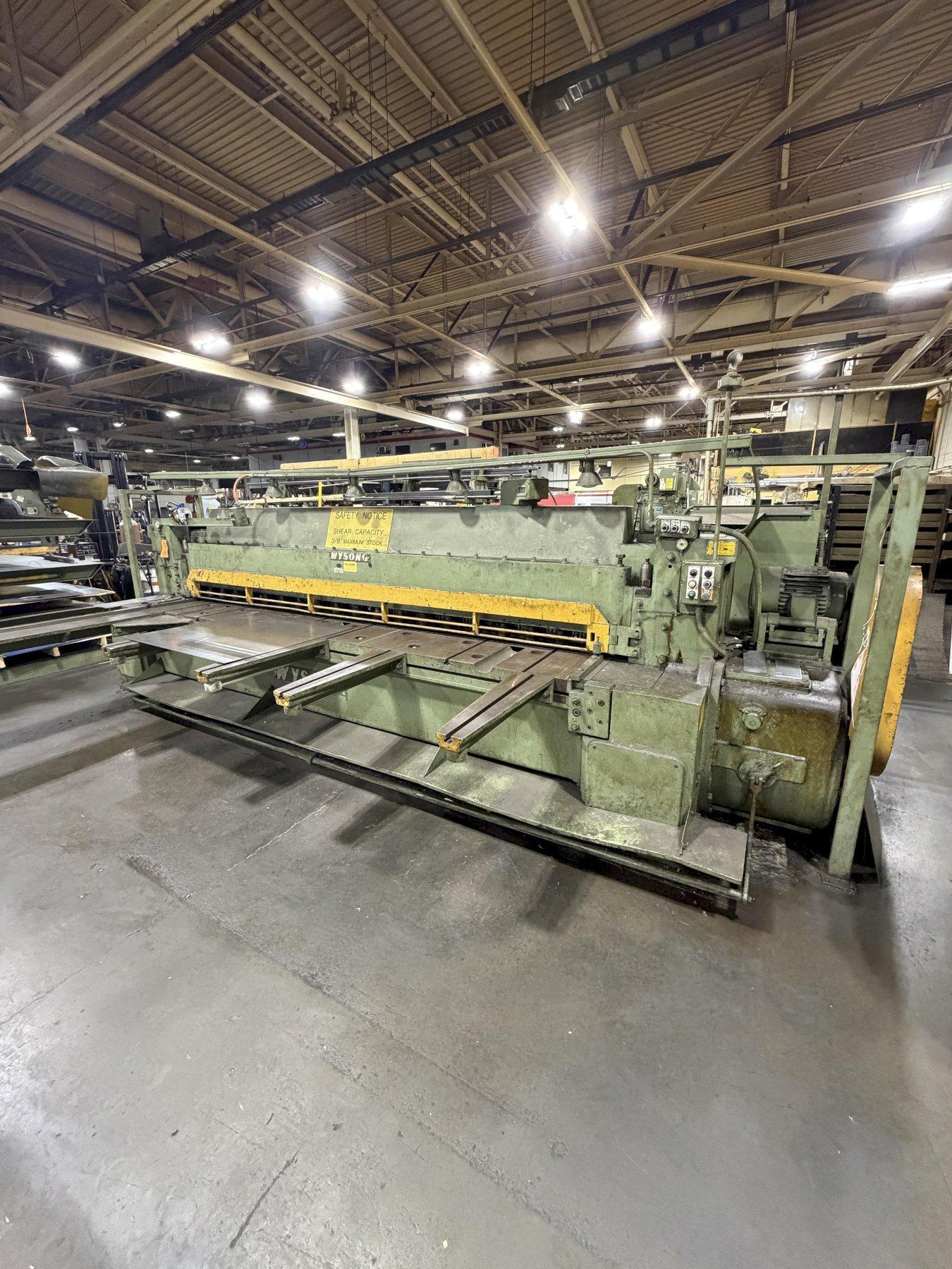 12' X 3/8" WYSONG MODEL #1238 MECHANICAL POWER SQUARING SHEAR : YOBRO #26002