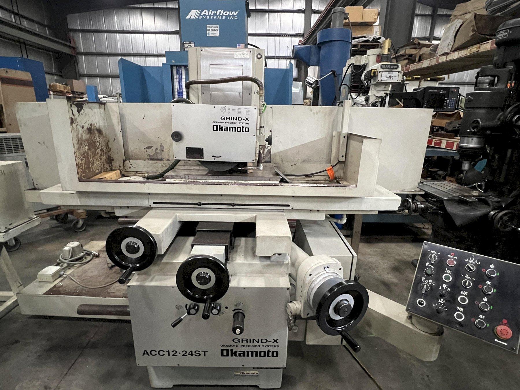 12" X 24" OKAMOTO HYDRAULIC SURFACE GRINDER, MODEL ACC 12-24ST, AUTO DOWNFEED,