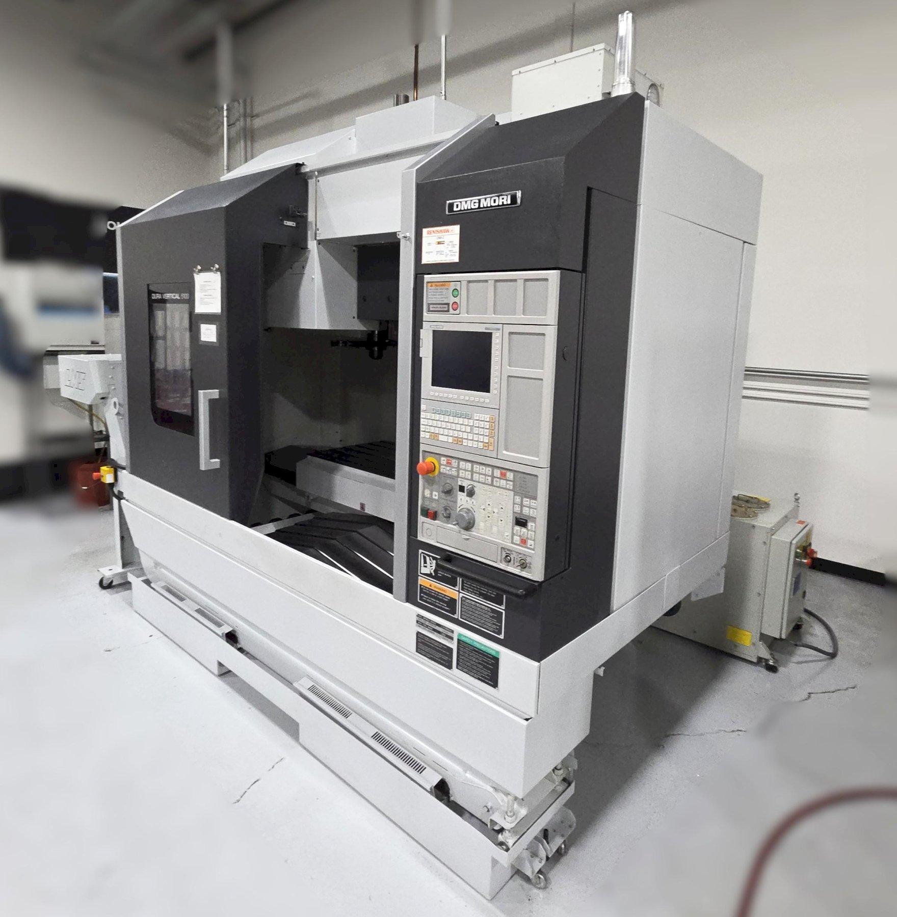 DMG Mori DuraVertical 5100 CNC Vertical Machining Center 2015, DDRT-200 4TH Axis Rotary Table, LNS Chip Conveyor, Renishaw Probe, Chip Blaster High Pressure Coolant