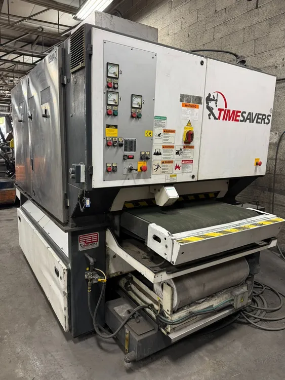 USED 2004 TIMESAVERS 3 ABRASIVE HEAD WET WIDE BELT SANDER