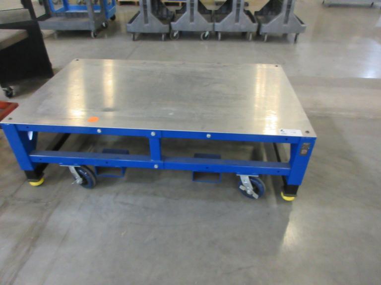 Built MB 1200 5' X 3' Portable Electric Lift Table w Fork Slots w Removable Top- Auction Item