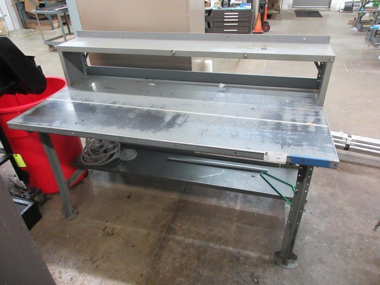 Metal Top Workbench with Upper and Lower Shelf- Auction Item