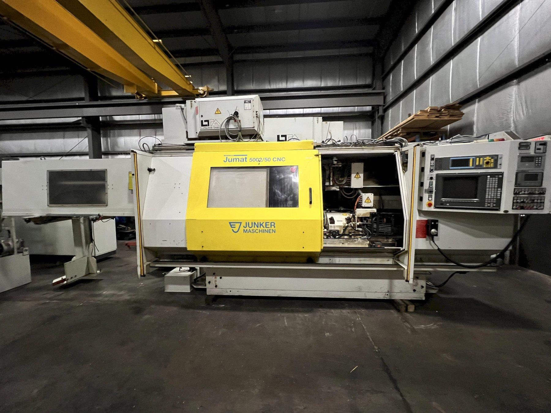 JUNKER JUMAT 5002/50 CBN SHAFT GRINDING MACHINE WITH FANUC CNC CONTROL, 1998