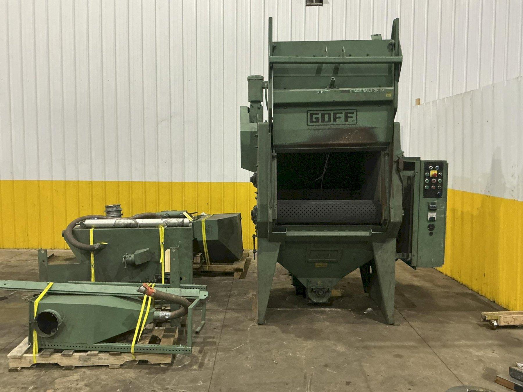 6 CU FT GOFF MODEL #6BB RUBBER BELT TUMBLE TYPE BLAST MACHINE W/ DUST COLLECTOR: YOBRO #25939