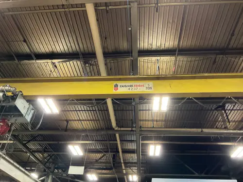 5 TON X 39' DETROIT HOIST OVERHEAD BRIDGE CRANE. STOCK # 0561125