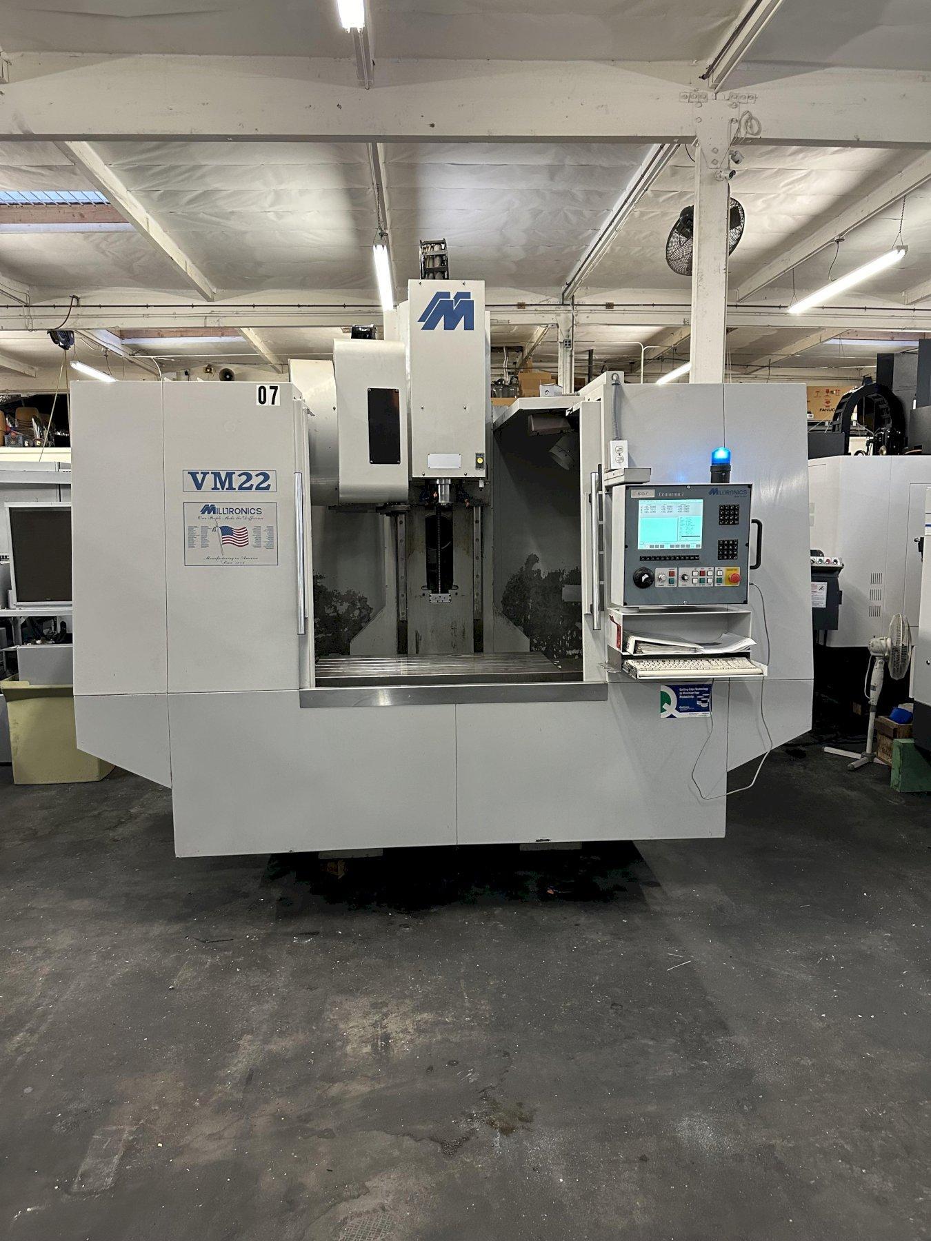 Milltronics VM-22 Vertical Machining Center with Chip Auger, Funnel and Coolant Tank