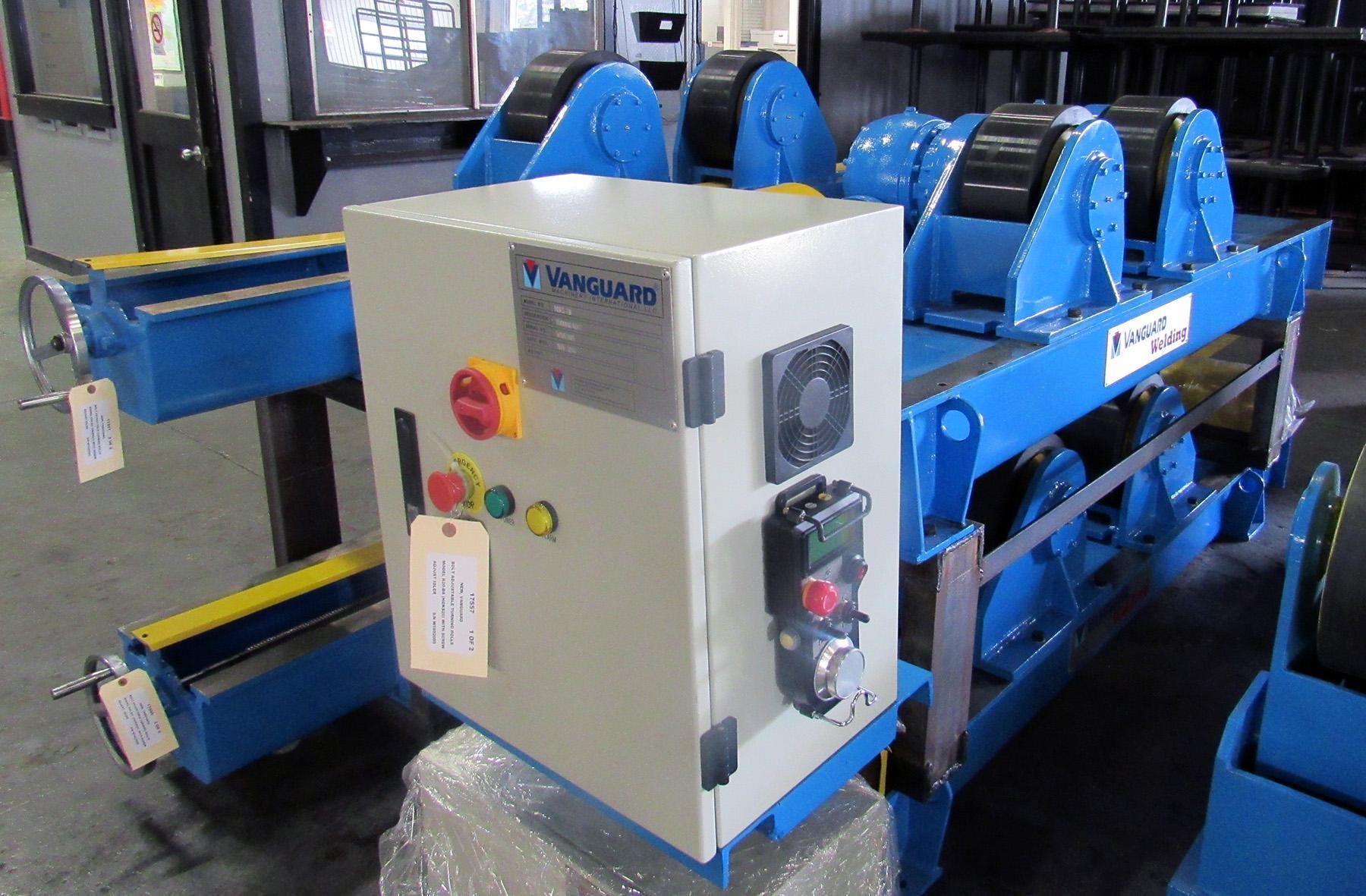 NEW, 20 TON VANGUARD BOLT ADJUSTABLE TURNING ROLLS MODEL R20-BA DRIVE WITH R20-LS LEAD SCREW ADJUST IDLER