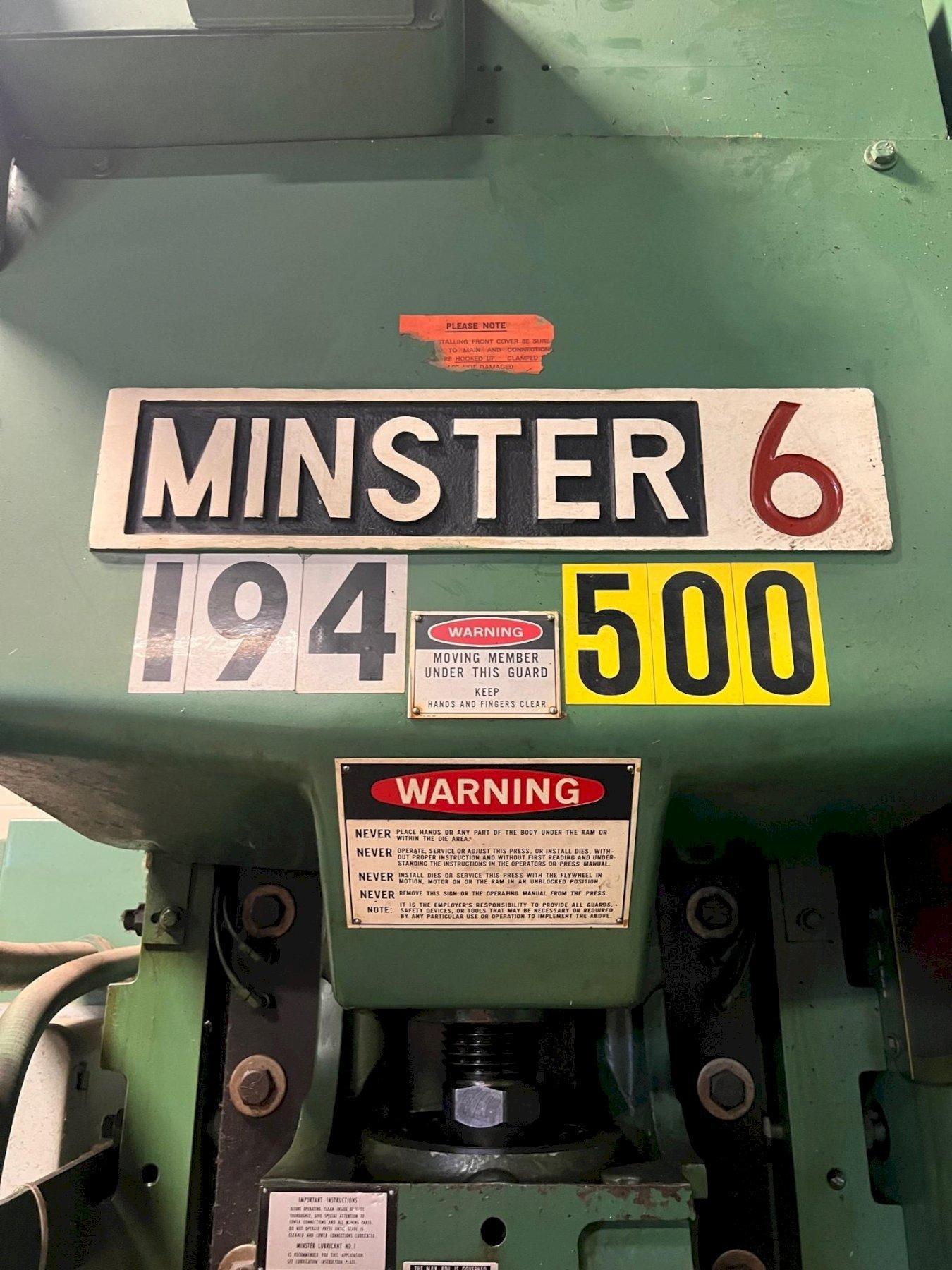 60 Ton Minster Super Stock OBS (Fixed Base) Press Model 6SS-FB