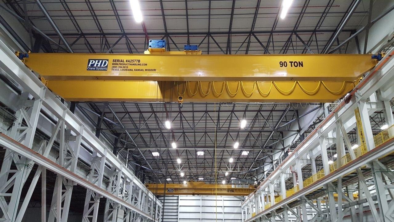 90/45 X 82'X 40' LIFT PHD 8 WHEEL OVERHEAD BRIDGE CRANE