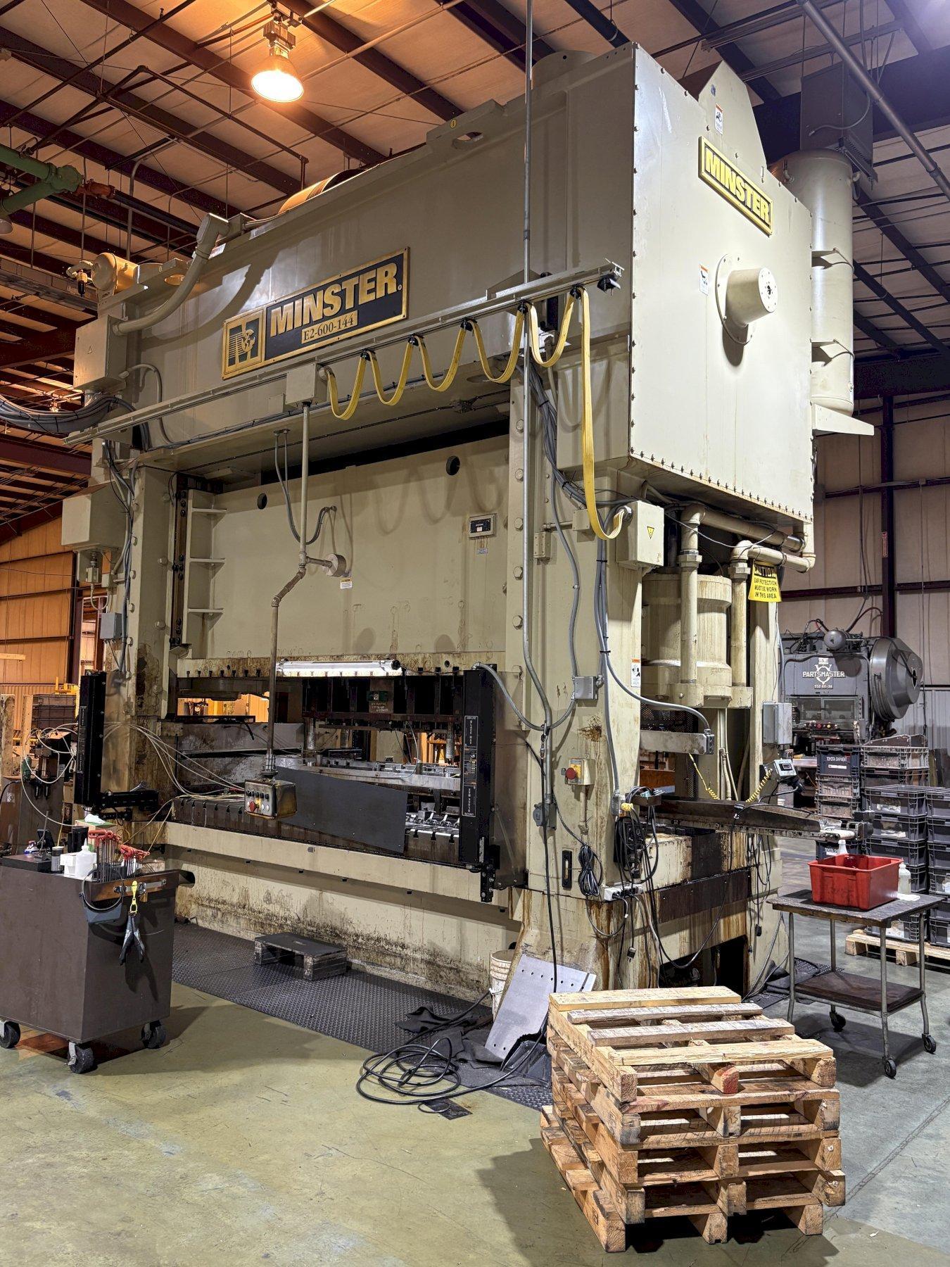 Used Minster E2-600-144-60 with Minster MEF-50 Coil Line