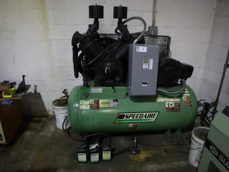 Speedaire 25 HP Piston Type Air Compressor, 2-Stage, 120 Gallon Air Receiver Tank- Auction Item