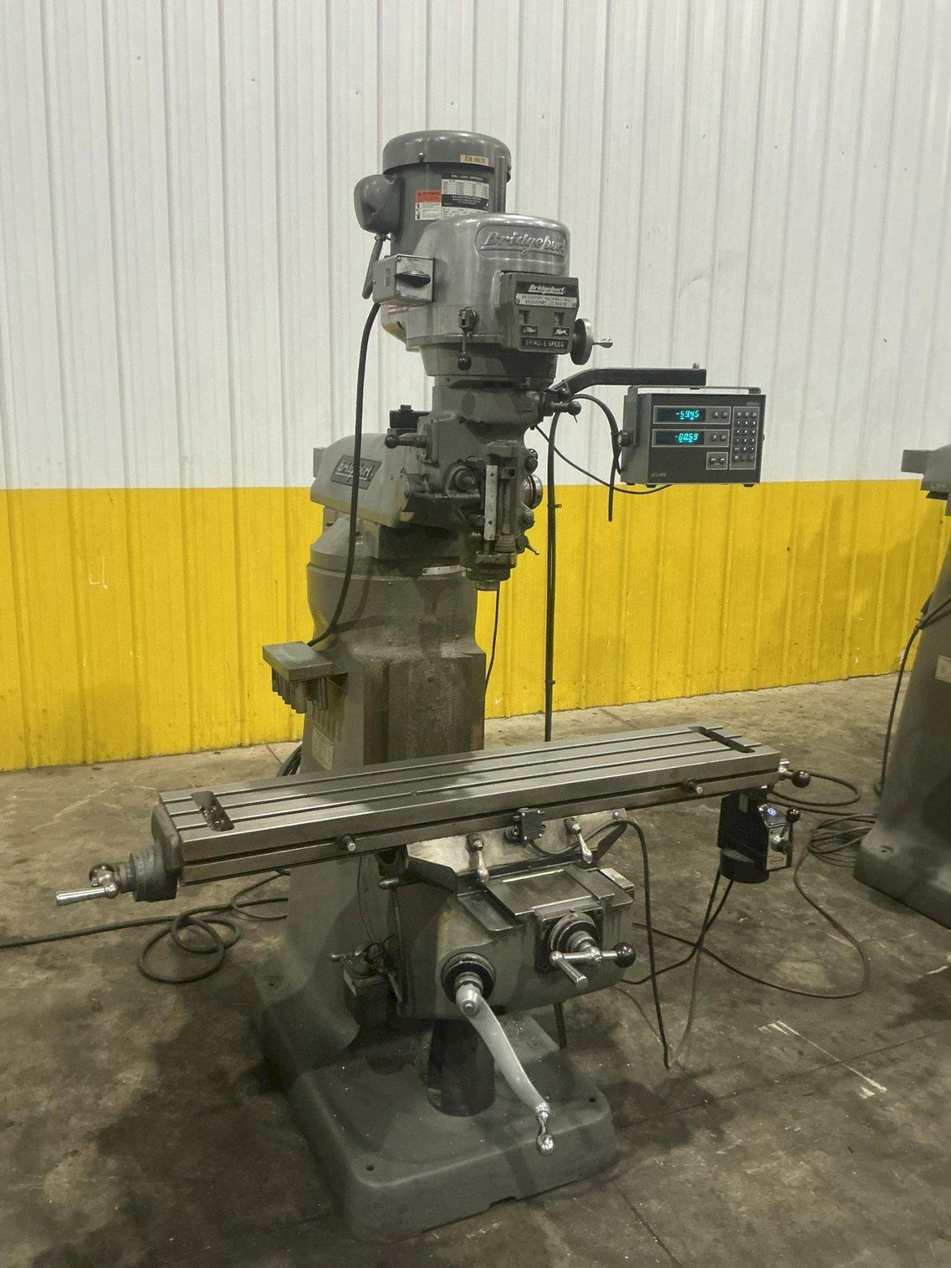 2 HP BRIDGEPORT SERIES I VERTICAL RAM TYPE KNEE MILL WITH DRO, POWER FEED: YOBRO #26189