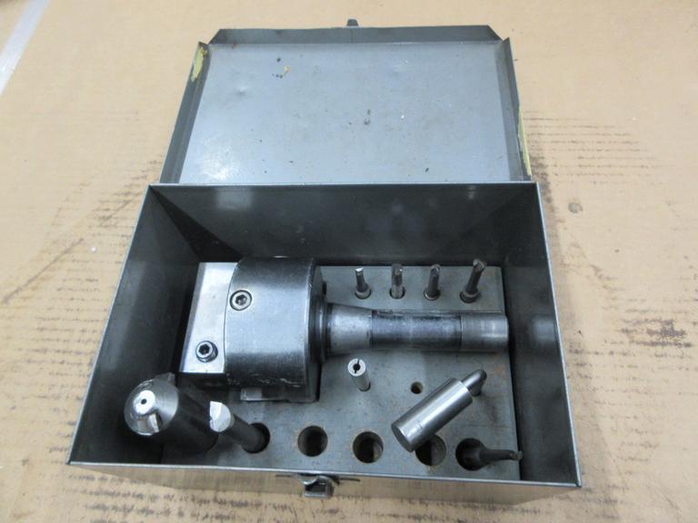 Bridgeport #2 R8 Boring Head with Boring Bars in Metal Case- Auction Item