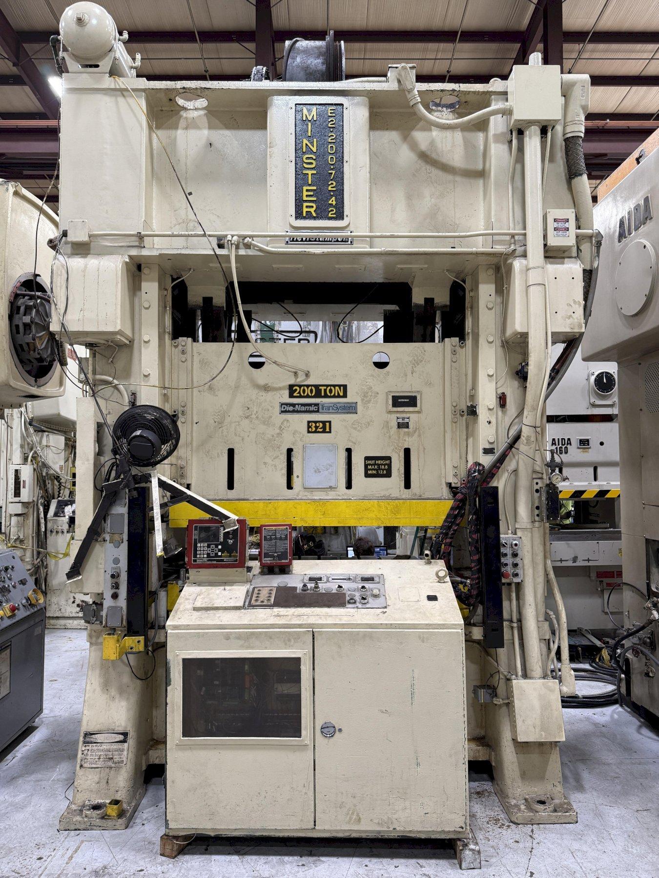 200-ton Minster E2-200-72-42 Hevi-Stamper Straight Side Stamping Press For Sale, Year 1981