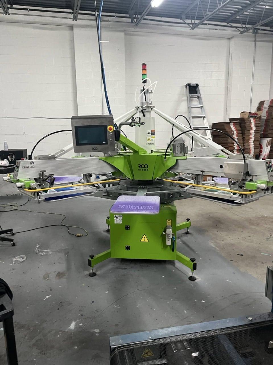 ROQ FIT 4 Color 8 Station Screen Printer with ROQ Dry Run, 2022