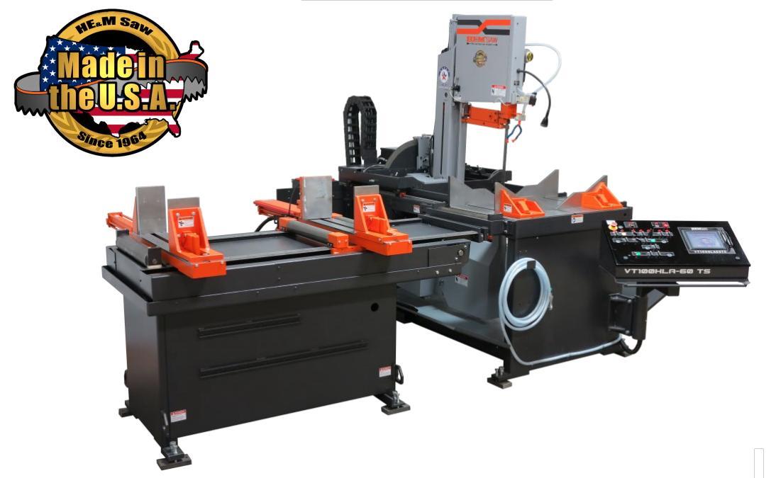 1 - NEW HEMSAW VERTICAL AUCTOMATIC PRODUCTION BANDSAW, MODEL #: V100-HA-HC-CTS