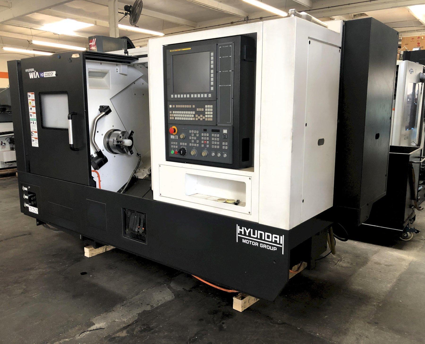 Hyundai Wia HD2200SY CNC Multi Axis CNC Turning Center Delivered New 2020 Fanuc  i Series Control, Chip Conveyor, Auto parts catcher, Y-axis with 4.3