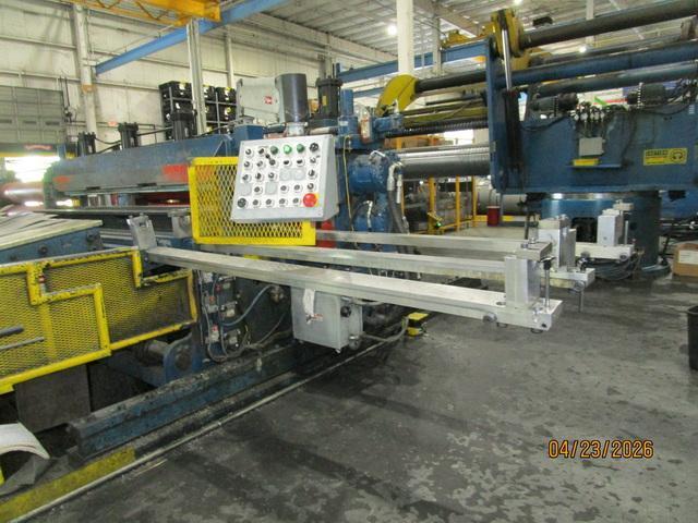 72" x .187" x 50,000# Chicago Triple Injector Head / Turret Recoiler Loop Slitting Line with Braner Banding Line
