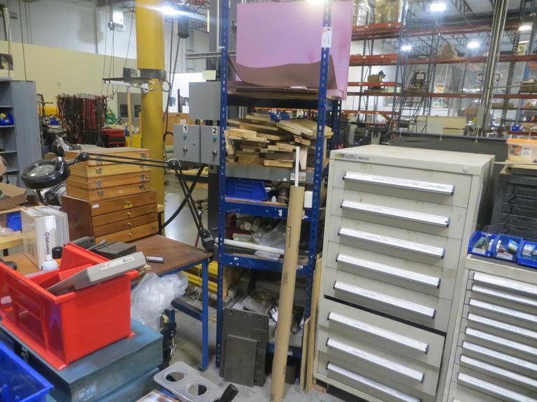 Shelving Unit w 5 Shelves & Contents- Auction Item