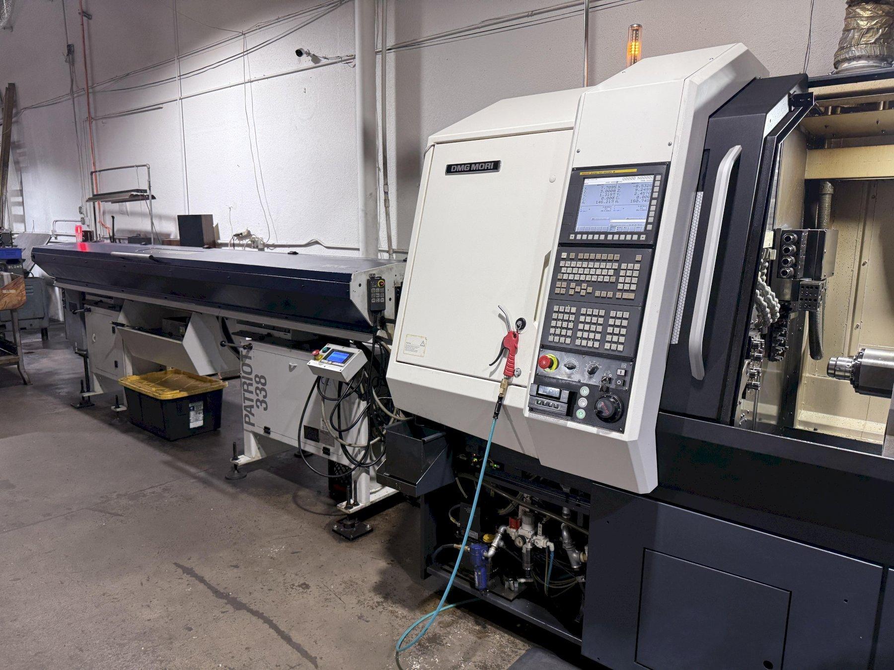 DMG Mori Sprint 32/8 CNC Screw Machine, Swiss Type, with Patriot Bar 
Feeder, Model 338