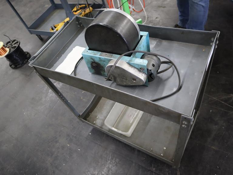 Steel Rolling Metal Shop Cart with Rotary Tumbler- Auction Item