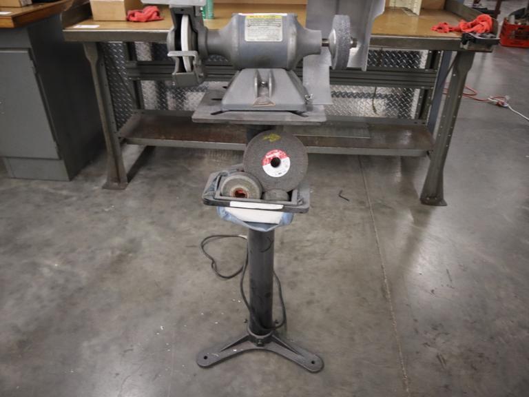 Baldor Double End Pedestal Grinder with Safety Guards and Coolant Cup- Auction Item