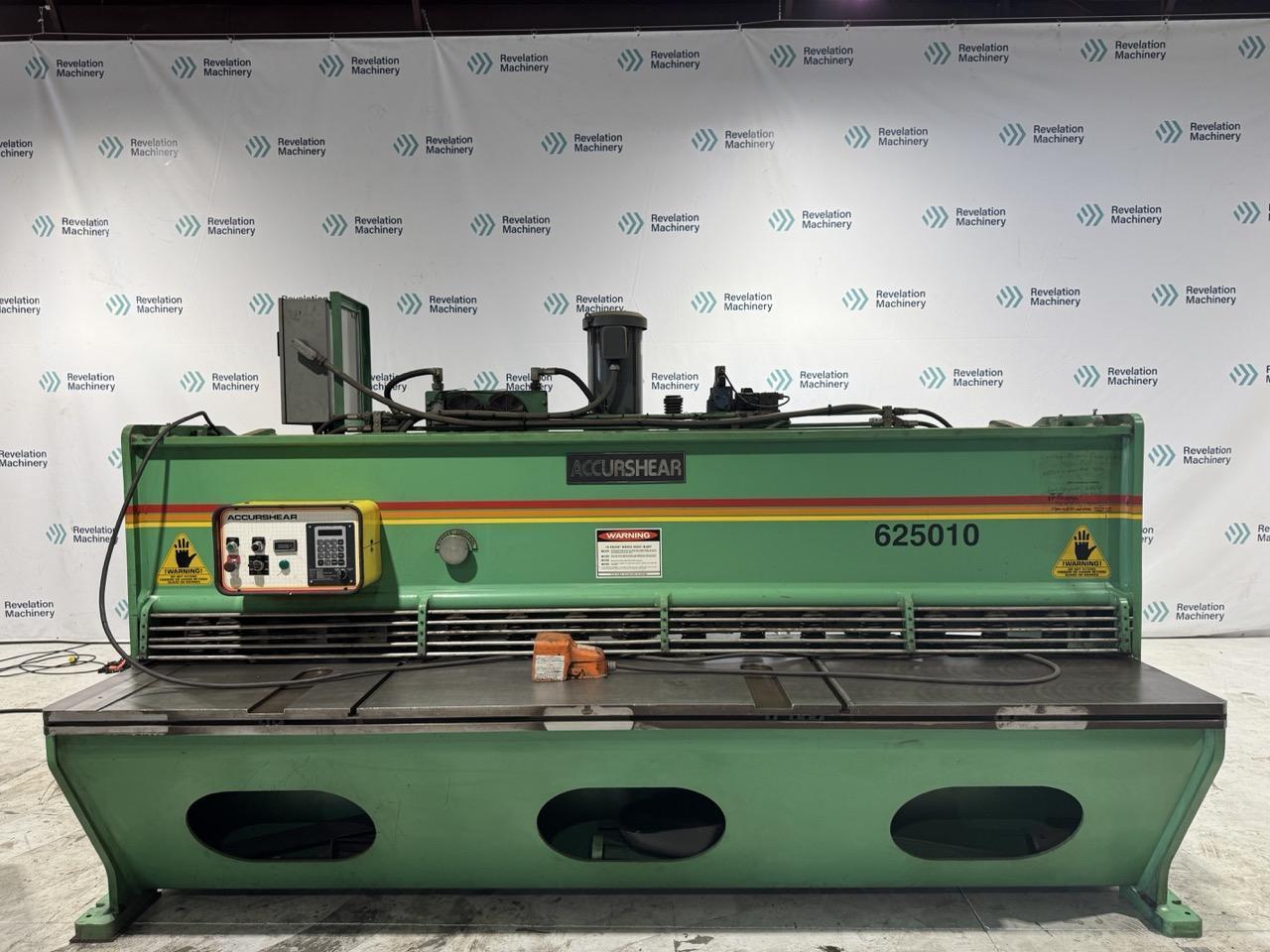 1/4″ x 10′ ACCURSHEAR 625010 HYDRAULIC SHEAR, 1995