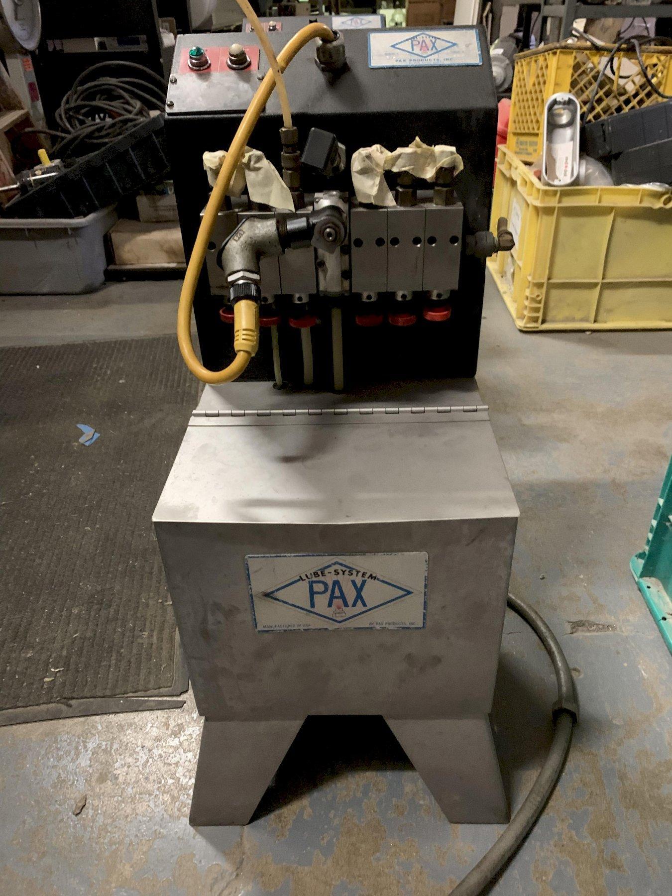 (1) PREOWNED PAX PRE-PRESSURIZED LUBRICATION SYSTEM WITH 5 GALLON RESERVOIR, MODEL #: 5-6, S/N: 6367