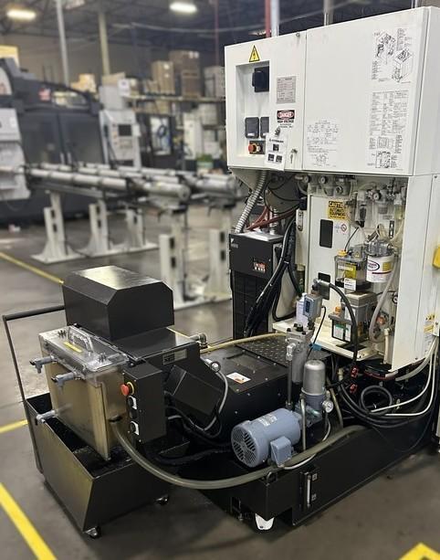 Kitamura Medcenter5AX Vertical Machining Center w/ Arumatik Mi Control, 300-30,000 RPM Direct Drive Spindle, Spindle Oil Cooler, Renshaw NC4+ Blue F115C Probe, High Capacity 40 Tool ATC w/ 120 ATC Upgrade, Raptor SP1882 Tombstone w/ (4) Raptor Vices RWP019SS, Scraper Type Chip Conveyor