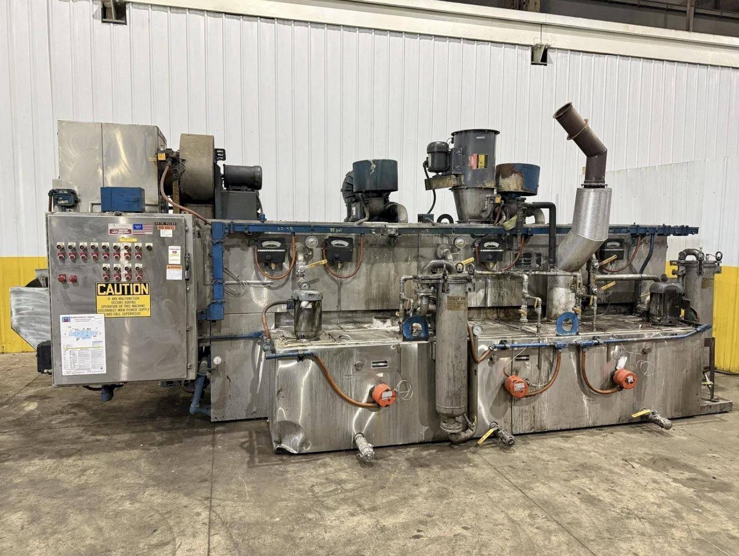 24" WIDE BELT CAE RANSOHOFF 4-STAGE STAINLESS STEEL BELT CONVEYOR PARTS WASHER & RUST INHIBITOR. STOCK # 0545226