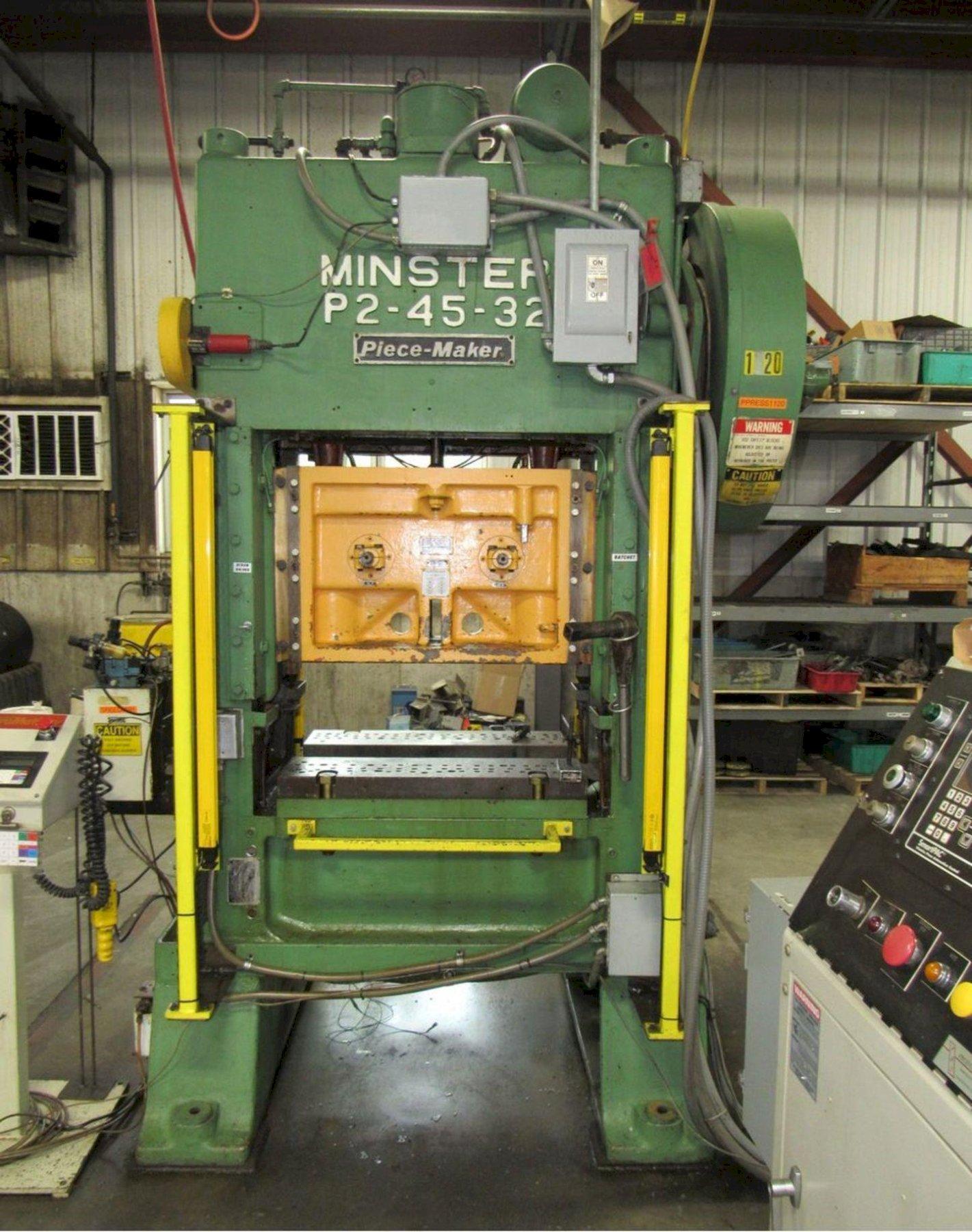 45 TON MINSTER P2-45-32 PIECE MAKER STRAIGHT SIDE HIGH SPEED PRESS. STOCK # 0773325