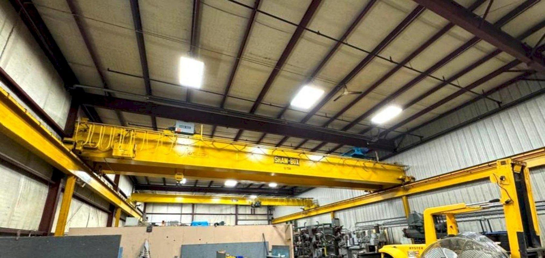 15 TON X 57’ SHAW BOX DOUBLE GIRDER OVERHEAD BRIDGE CRANE: YOBRO #24731