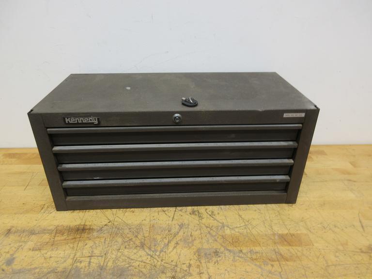 Kennedy 4 Drawer Tap Organizer Box For Standard and Metric Taps with Key and Assortment of Taps and Dies- Auction Item