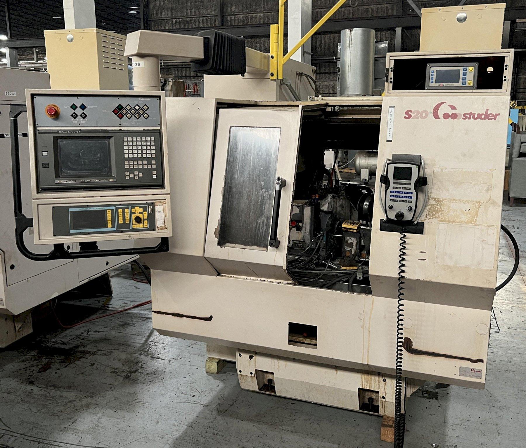Studer S20 CNC Plain Cylindrical Grinder with Combination Plain/Angle Wheel Head and Swiveling Work Head.