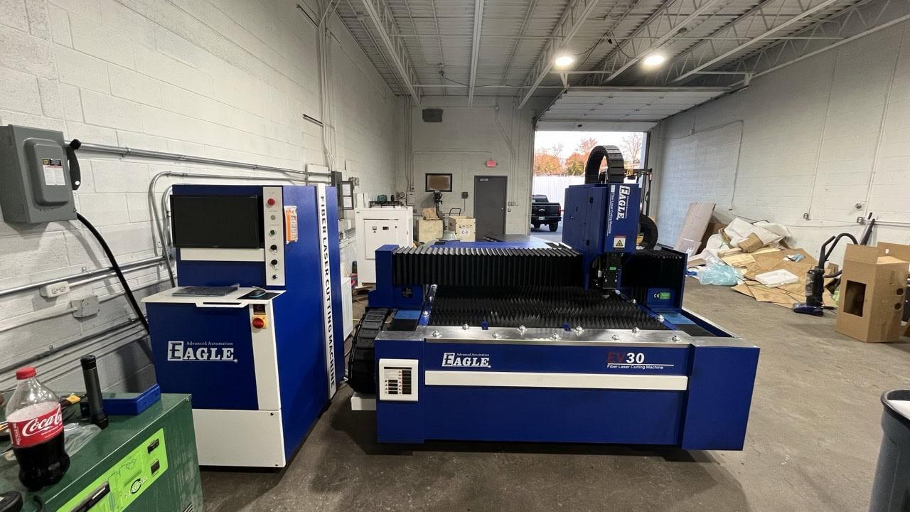 3,000 Watt Eagle EV-30 Fiber Maxphotonics Laser Cutting Machine, 2025 – New Never Put to Power, 5′ x 10′ table, Ready to Ship!