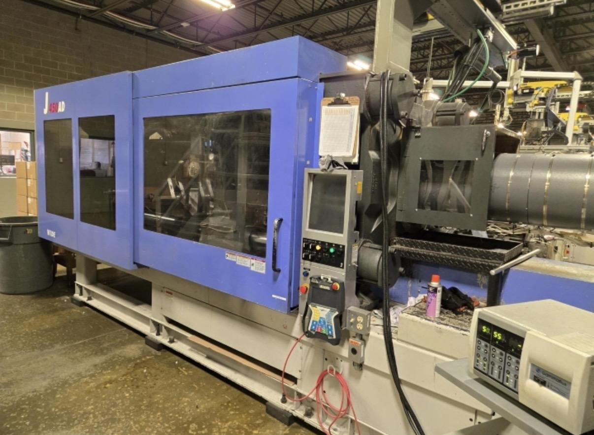 JSW Used J450AD-1400H Electric Injection Molding Machine, 496 Ton, 43.6 oz., yr. 2008