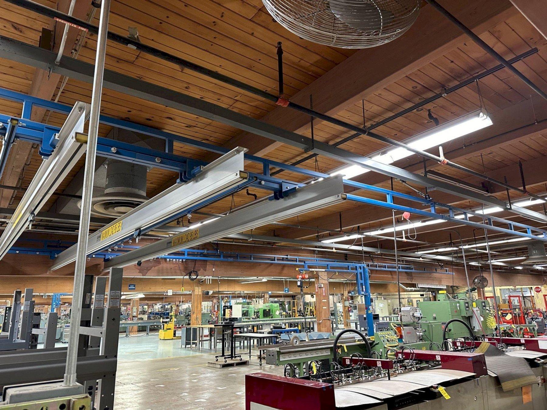 Gorbel Overhead Crane Bridges (24' x 70') - 3 Units + 2 Anver Vacuum Lifters