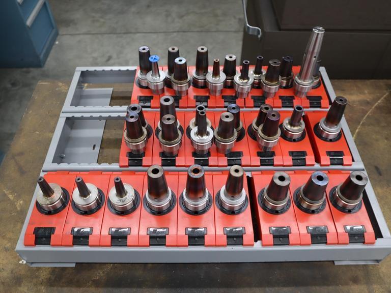 Haimer HSK40 Shrink Fit Tool Holders with Tool Rack - 34 Holders- Auction Item