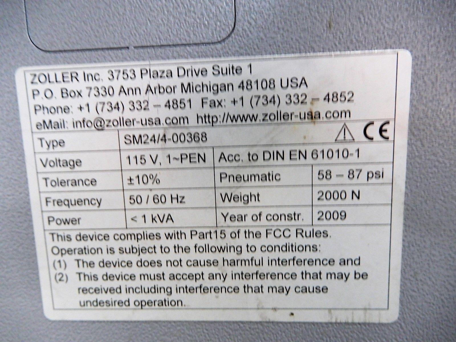 ZOLLER SMILE 400 TOOL PRESETTER, Zoller Touch Screen Control, Zoller Pilot 2 Software, Z-Axis = 15.7", X-Axis = 8.3", New 2009.