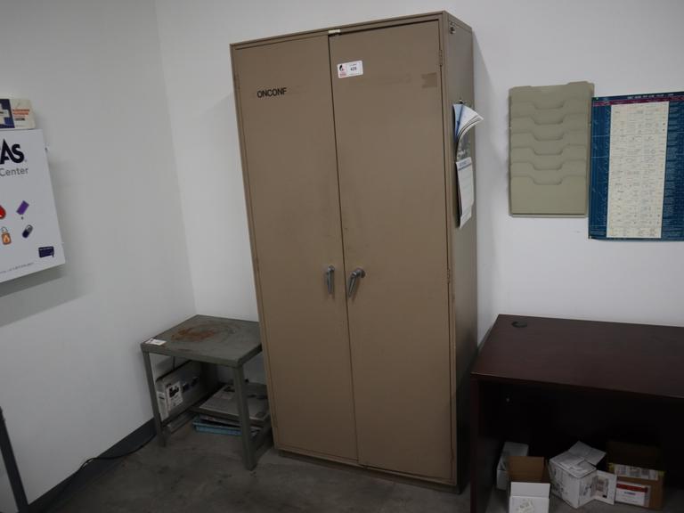 Equipto Metal Cabinet and Contents - 2 Door - (8)Shelves- Auction Item