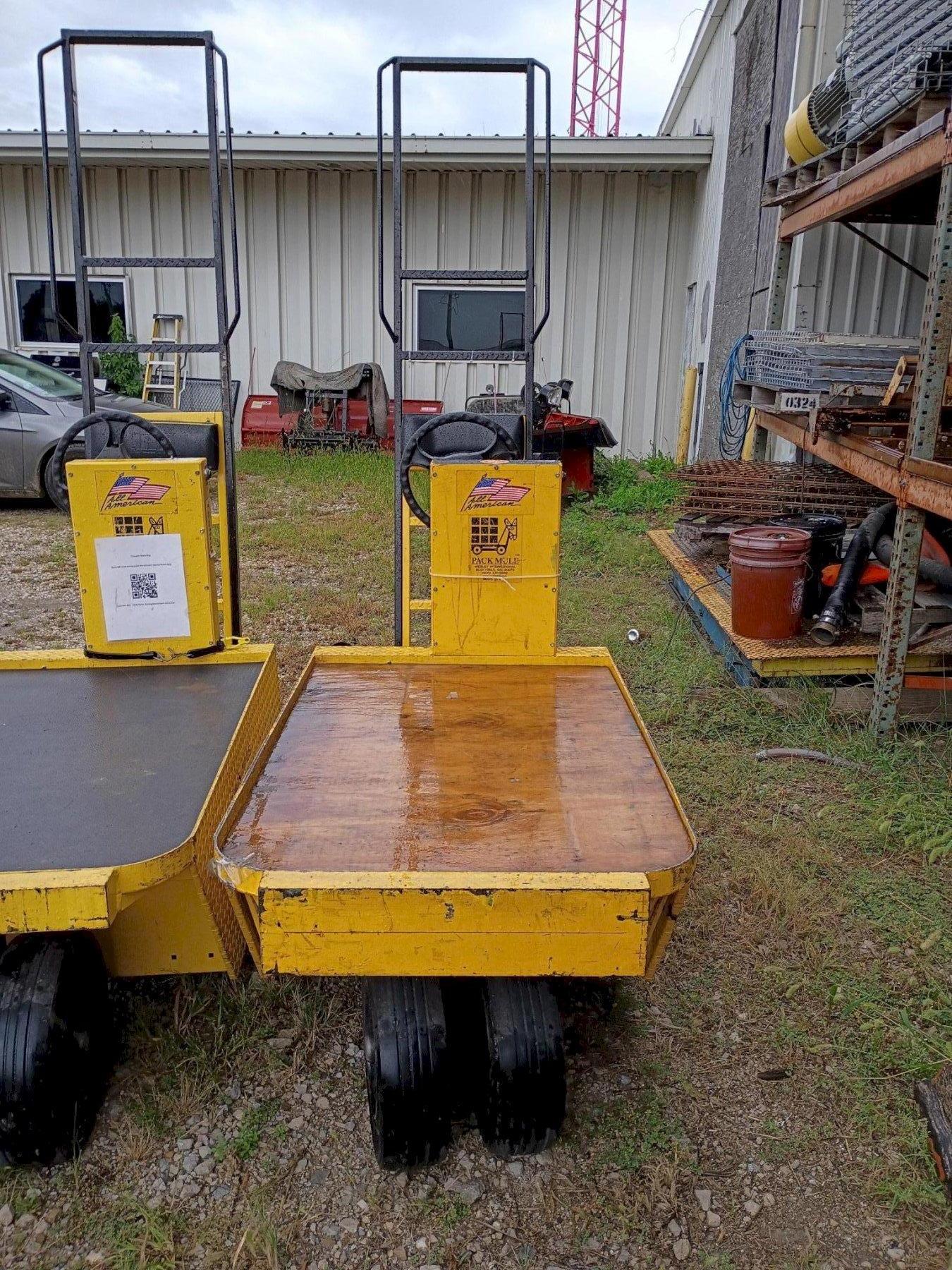 1 - PREOWNED 2014 Pack Mule SC-775-6CA 36V Electric Stock Chaser Tow Cart - 1200 lb Capacity, 5000 lb Tow