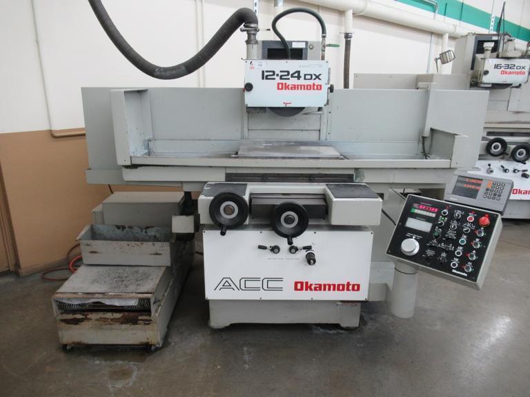 Okamoto ACC 12.24DX 3-Axis Hydraulic Surface Grinder with Incremental Down Feed, Heidenhain DRO for Cross Feed, 12"x24" Chuck, Coolant System with Paper Filtration- Auction Item