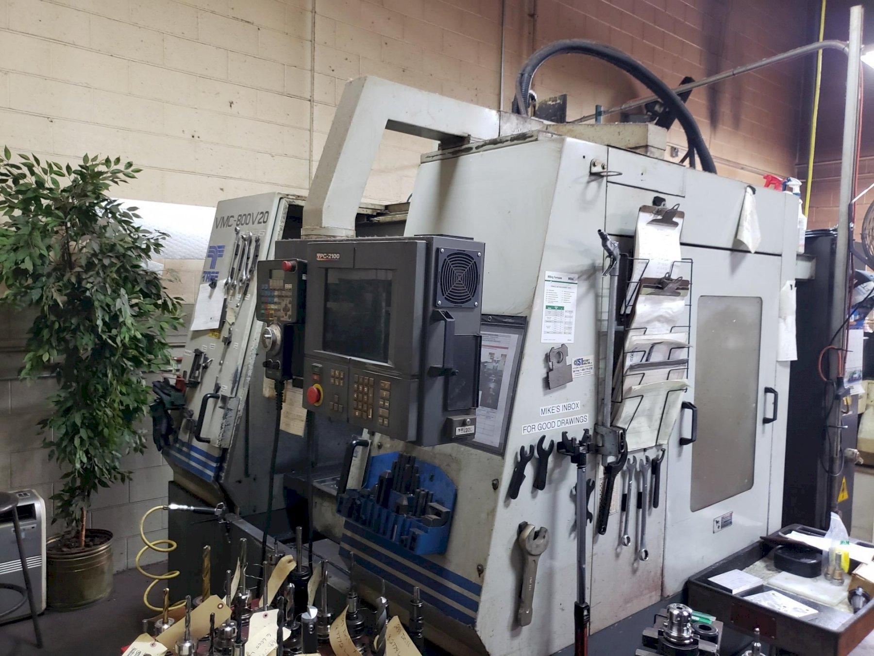 TREE VMC-800V20, 20X32X22 TRAVELS, 40 TAPER, 8,000 RPM, 20 ATC, SIEMENS ACRAMATIC 2100 CONTROL, NEW 2000