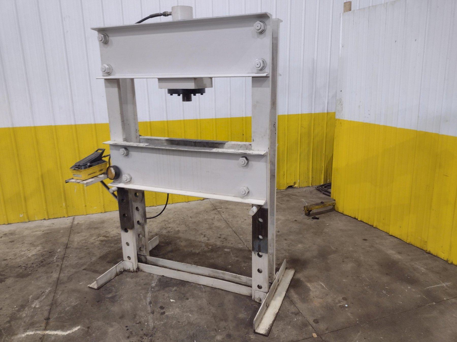 50 TON ENERPAC H-FRAME AIR OVER OIL SHOP PRESS: YOBRO #25793