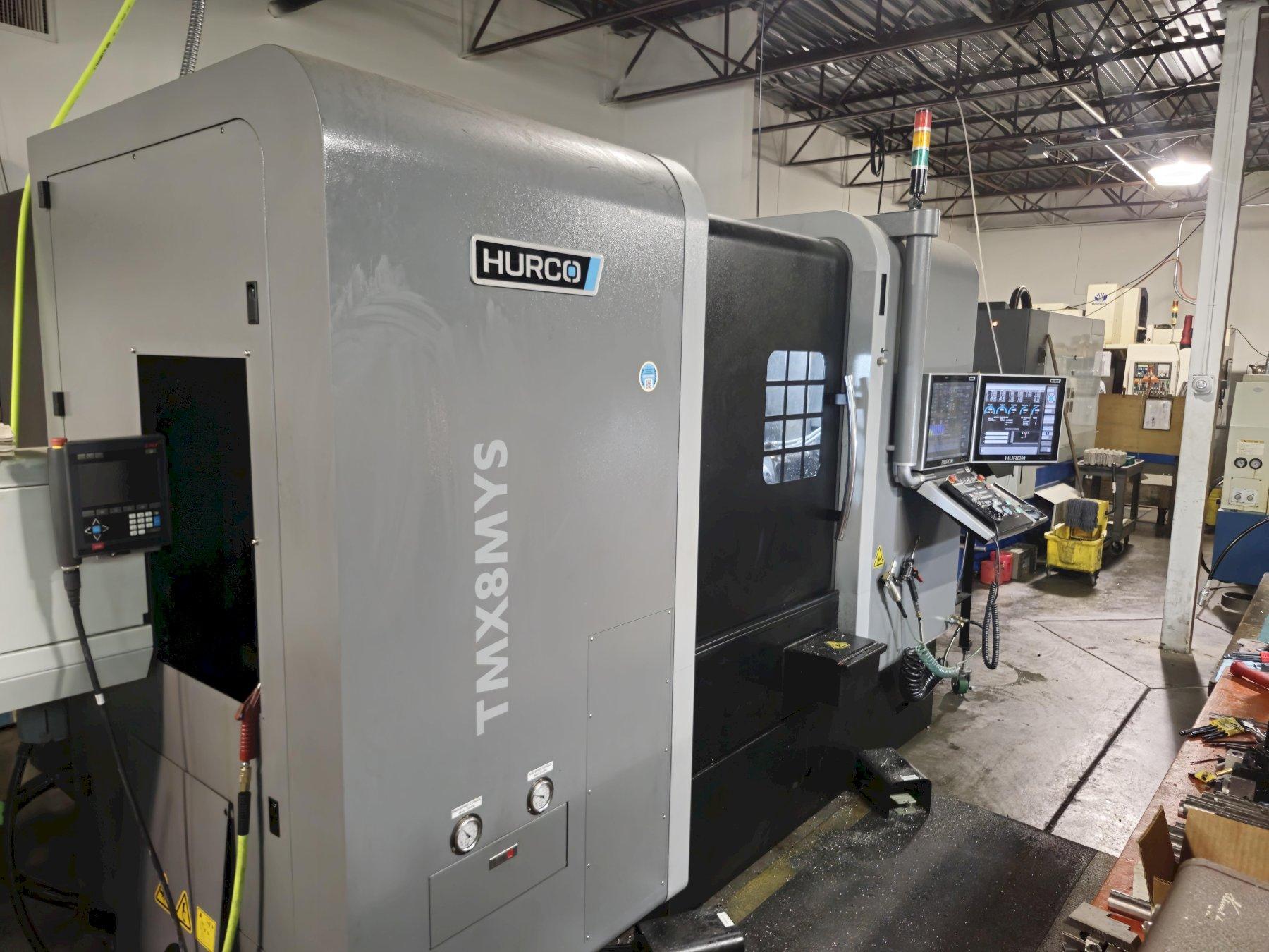 Hurco TMX8MYSi CNC Mill/Turn Lathe, with Hurco Ctrl., 4500 RPM, 12 Turret,  Live Tooling, Barfeeder, 37 HP, Tooling Acce