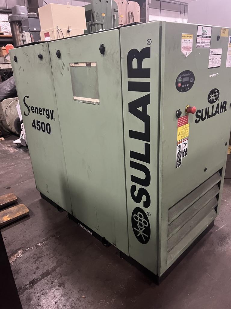SULLAIR S-ENERGY 4500 60 HP CONSTANT PRESSURE ROTARY SCREW AIR COMPRESSOR MODEL 4509B WITH DRYER, ONLY 7500 HOURS, NEW 2017