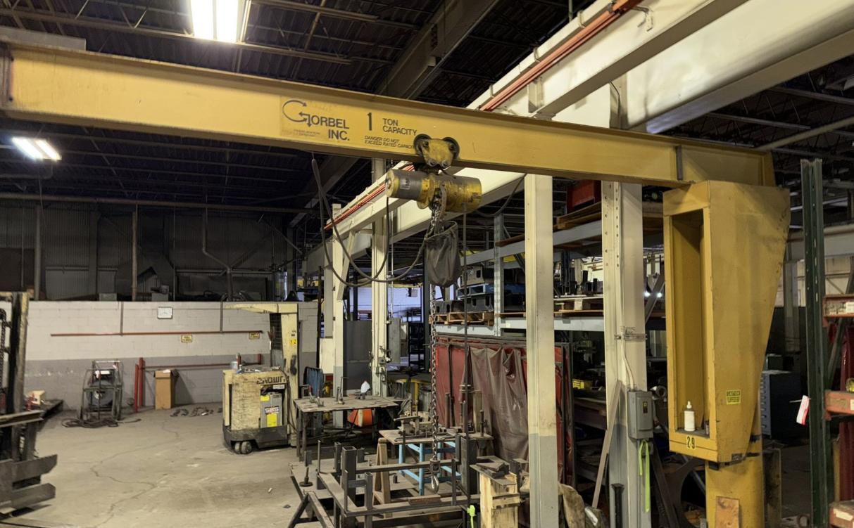 12" X 12' X 12' 1-TON GORBEL JIB CRANE. STOCK # 0546026